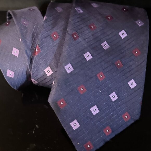 Canali Other - Canali Blue Tie Silk Neckwear Silk Purple Lavender Red Geometric Abstract Maroon
